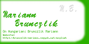 mariann brunczlik business card